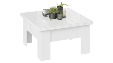 Квадратный столик Glance тип 1 (Белый/Стекло белый глянец) в Кемерово