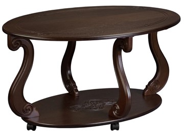 Овальный столик Овация-М на колесах (темно-коричневый) в Кемерово - предосмотр