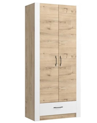 Шкаф гардеробный Ева 5 М1 дуб ирландский/белый матовый в Кемерово - изображение