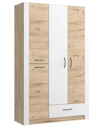 Шкаф гардеробный Ева 5 М2 дуб ирландский/белый матовый в Кемерово - изображение