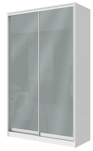 Шкаф 2-х дверный Хит-22-4-12/2-22 с цветным стеклом, средне-серый 074, Белый в Кемерово