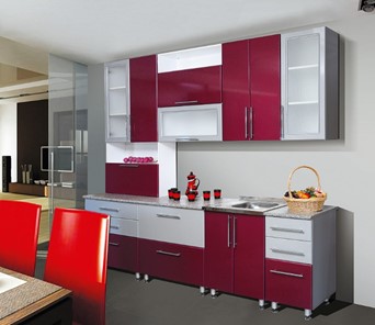Модульная кухня Мыло 224 2600, цвет Бордо металлик/Серебристый металлик в Кемерово