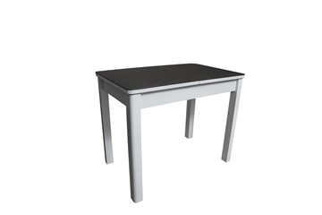 Кухонный раздвижной стол Айсберг-2СТ белое/черное/прямые массив в Кемерово - предосмотр