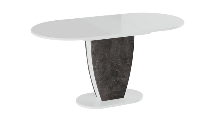 Кухонный раздвижной стол Монреаль тип 1 (Белый глянец/Моод темный) в Кемерово - изображение 1