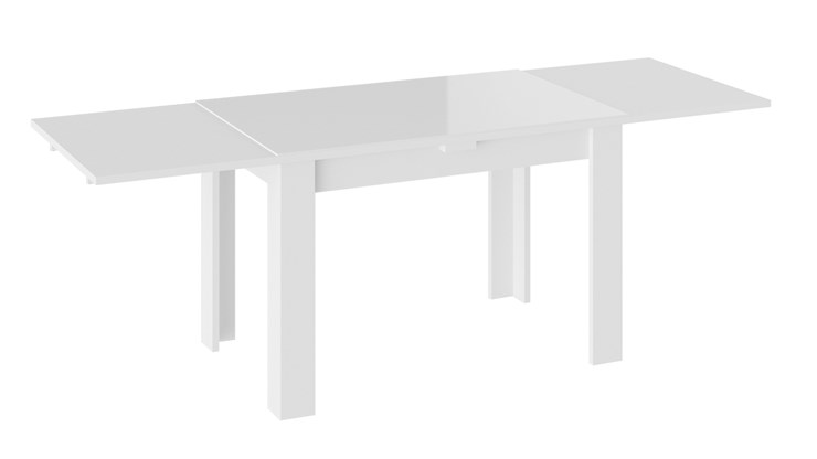 Кухонный стол раздвижной Норман тип 1, цвет Белый/Стекло белый глянец в Кемерово - изображение 1