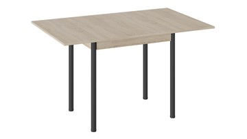 Кухонный раскладной стол Родос тип 2 с опорой d40 (Черный муар/Дуб Сонома) в Кемерово - предосмотр 1