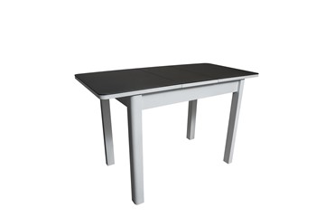 Кухонный раздвижной стол Айсберг-2СТ белое/черное/прямые массив в Кемерово - предосмотр 1