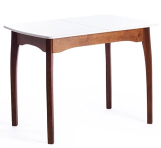 Кухонный раздвижной стол Caterina, бук/мдф, 100+30x70x75, коричневый, белый арт.15856 в Кемерово