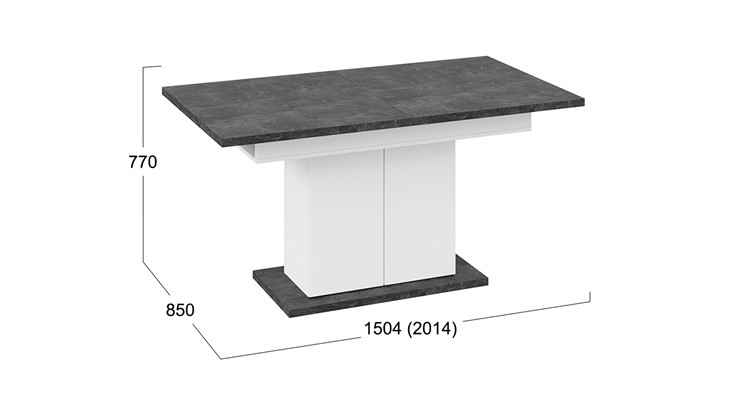 Обеденный раздвижной стол Детройт тип 1 (Белый/Ателье темный) в Кемерово - изображение 7