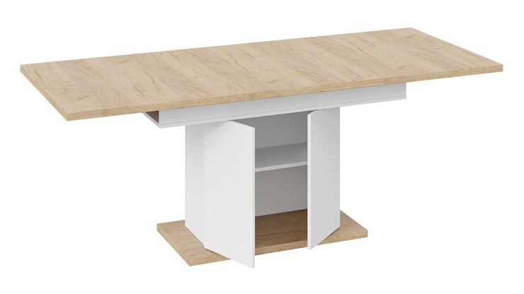 Кухонный стол раздвижной Детройт тип 1 (Белый/Дуб Крафт золотой) в Кемерово - изображение 5