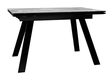 Кухонный раскладной стол DikLine DKL140 Керамика Серый мрамор/опоры черные (2 уп.) в Кемерово