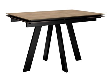 Кухонный раскладной стол DikLine DM120 Дуб галифакс / опоры черные в Кемерово - предосмотр