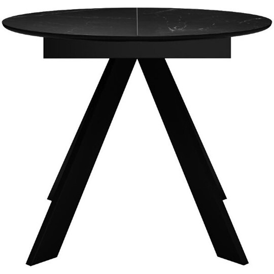 Стол раздвижной DikLine SKC100 D1000 Керамика Черный мрамор / опоры черные в Кемерово - изображение 1