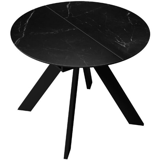 Стол раздвижной DikLine SKC100 D1000 Керамика Черный мрамор / опоры черные в Кемерово - изображение 5