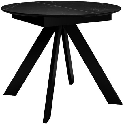 Стол раздвижной DikLine SKC100 D1000 Керамика Черный мрамор / опоры черные в Кемерово - изображение
