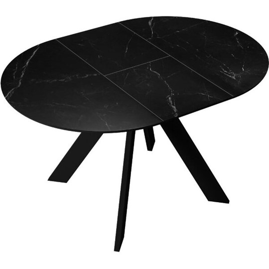 Стол раздвижной DikLine SKC100 D1000 Керамика Черный мрамор / опоры черные в Кемерово - изображение 6