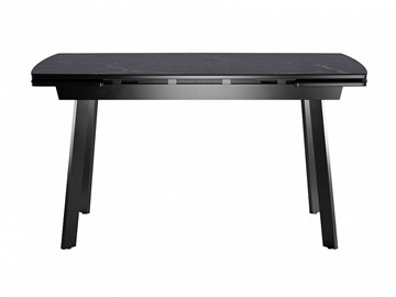 Кухонный стол раскладной Dikline US140 Стекло мрамор черный сатин/ножки черные в Кемерово - предосмотр 1