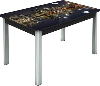 Обеденный раздвижной стол Гамбург исп.1 ноги метал. крашеные №23, Фотопечать (Города №8) в Кемерово