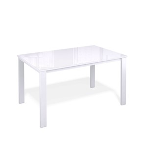 Кухонный раскладной стол Kenner LL1200 белый/стекло белое глянец в Кемерово