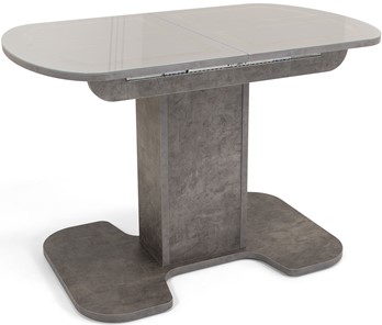 Обеденный раздвижной стол Киото-1 (ноги серый камень, серебро/серый камень) в Кемерово