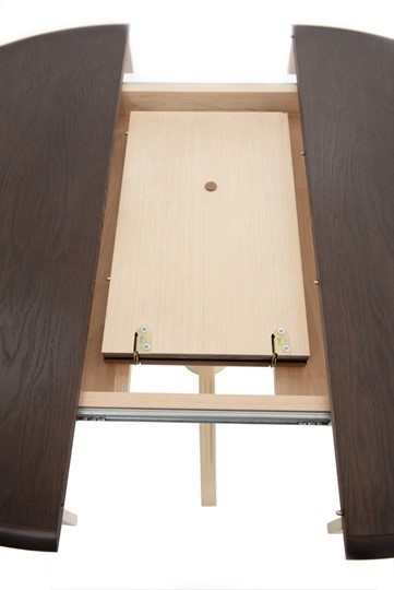Кухонный раздвижной стол Леонардо-1 исп. Круг 820, тон 7 (Морилка/Эмаль) в Кемерово - изображение 4