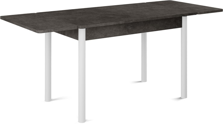 Кухонный стол раскладной Милан-2 EVO, ноги белые, серый камень в Кемерово - изображение 1