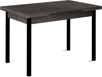 Обеденный раздвижной стол Милан-2 EVO, ноги черные, серый камень в Кемерово
