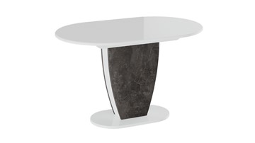 Кухонный раздвижной стол Монреаль тип 1 (Белый глянец/Моод темный) в Кемерово