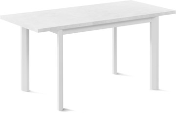 Кухонный стол раскладной Нагано-1L (ноги металлические белые, белый цемент) в Кемерово - предосмотр 1