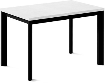 Обеденный раздвижной стол Нагано-3L (ноги черные, белый цемент) в Кемерово