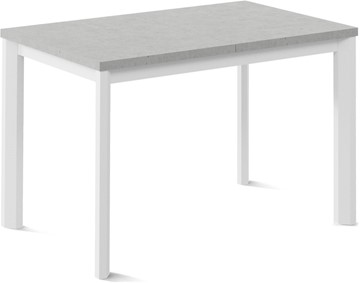 Кухонный стол раскладной Нагано-3L (ноги металлические белые, светлый цемент) в Кемерово