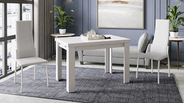 Кухонный стол раздвижной Норман тип 1, цвет Белый/Стекло белый глянец в Кемерово - предосмотр 3