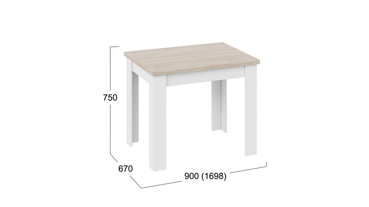 Кухонный раскладной стол Промо тип 3 (Белый/Дуб сонома светлый) в Кемерово - изображение 4