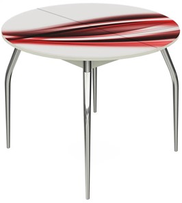 Раздвижной стол Ривьера - Круг, ноги метал. крашеные №24, ФП (Текстура №50) в Кемерово