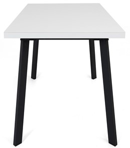 Обеденный раздвижной стол Сальвадор-2G (ноги черные, стекло cristal/белый цемент) в Кемерово - предосмотр 2