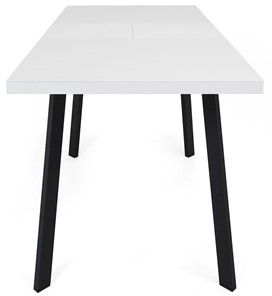 Обеденный раздвижной стол Сальвадор-2G (ноги черные, стекло cristal/белый цемент) в Кемерово - предосмотр 5