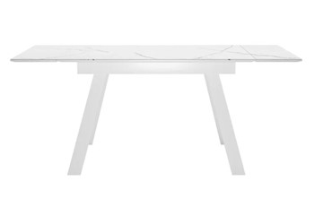 Кухонный раскладной стол SKL 140, керамика белый мрамор/подстолье белое/ножки белые в Кемерово - предосмотр 2