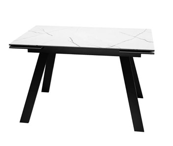 Раздвижной стол SKL 140, керамика белый мрамор/подстолье черное/ножки черные в Кемерово