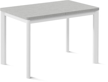 Обеденный раздвижной стол Токио-1L (ноги металлические белые, светлый цемент) в Кемерово