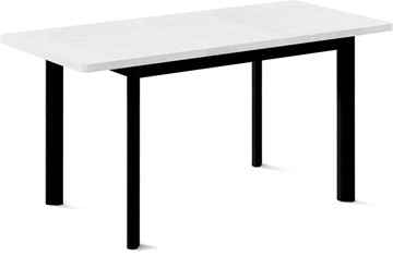 Кухонный стол раздвижной Токио-2L (ноги металлические черные, белый цемент) в Кемерово - предосмотр 1