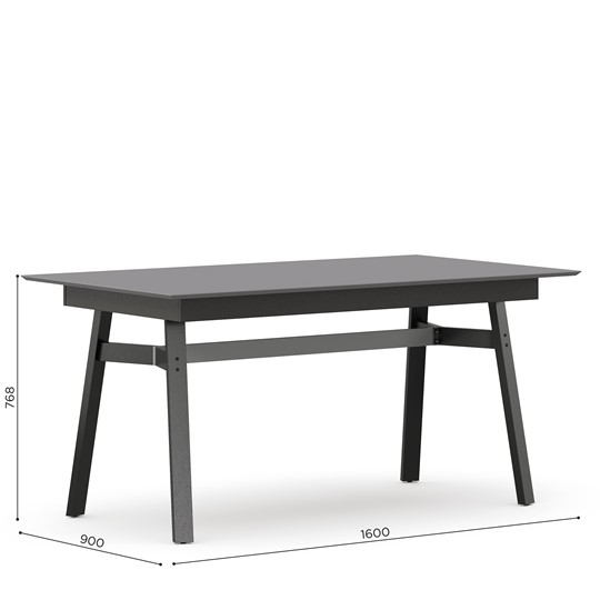 Кухонный стол 1600 Элиот ЛД 414.100.000, Оникс Серый/Чёрный в Кемерово - изображение 3