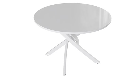 Обеденный стол Diamond тип 2 (Белый муар/Белый глянец) в Кемерово - изображение