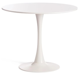 Обеденный стол TULIP (mod. 011) металл/мдф, 90х90х75 белый арт.14105 в Кемерово