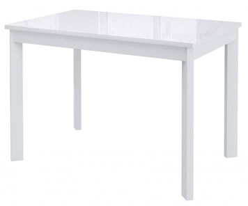 Кухонный раздвижной стол Dikline Ls110, стекло белое/ножки белые в Кемерово