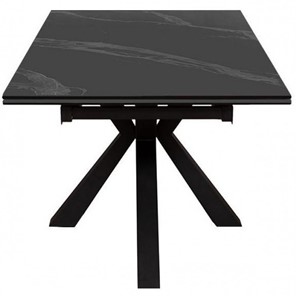 Стол обеденный раздвижной DikLine SFE140 Керамика Черный мрамор/подстолье черное/опоры черные (2 уп.) в Кемерово - предосмотр 2