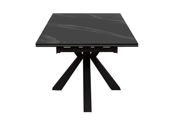 Стол обеденный раздвижной DikLine SFE160 Керамика Черный мрамор/подстолье черное/опоры черные (2 уп.) в Кемерово - предосмотр 3