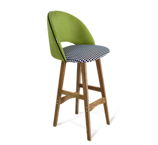 Барный стул SHT-ST34-3 / SHT-S65 (оливковый/гусиная лапка/дуб брашированный коричневый) в Кемерово