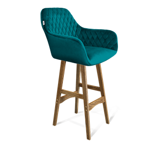 Барный стул SHT-ST38 / SHT-S65 (альпийский бирюзовый/дуб брашированный коричневый) в Кемерово