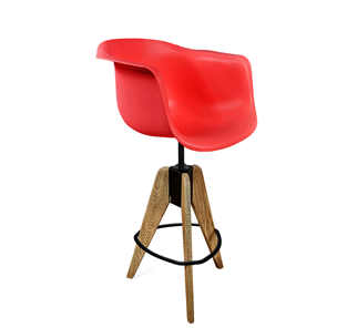 Барный стул SHT-ST31/S92 (красный/брашированный коричневый/черный муар) в Кемерово