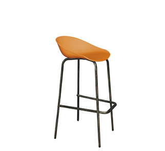 Барный стул SHT-ST19/S29 (оранжевый/черный муар/золотая патина) в Кемерово